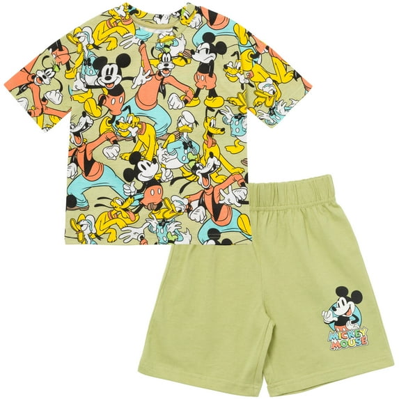 Disney Mickey Mouse Goofy Donald Duck Little Boys T-Shirt and Shorts Outfit Set Infant to Big Kid