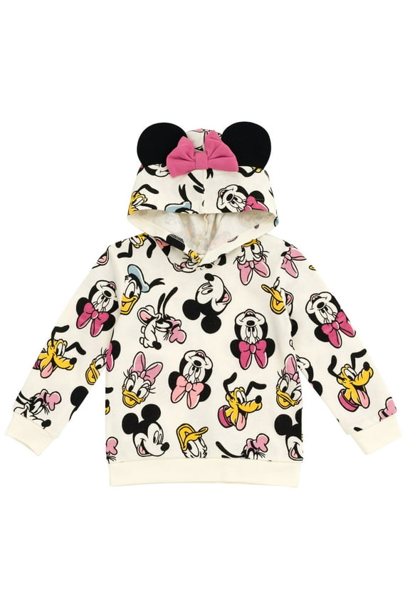 Mickey Mouse Goofy Donald Duck Little Girls Fleece Pullover Hoodie Infant to Big Kid