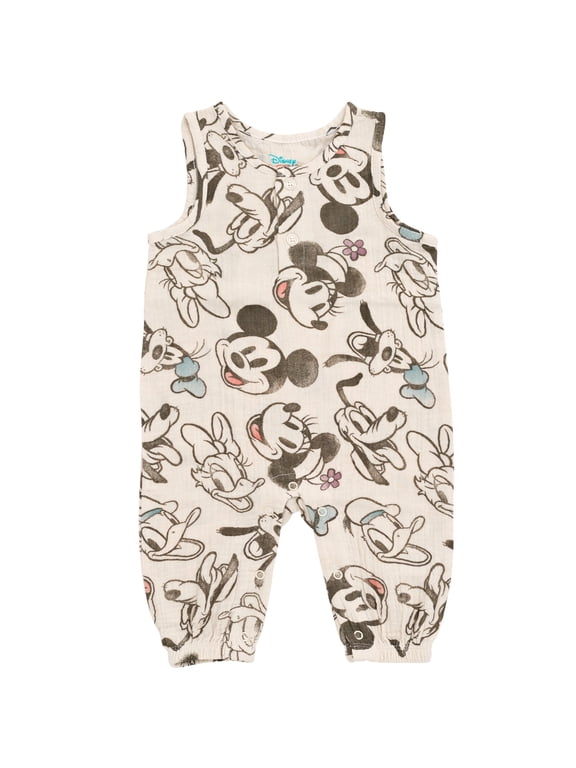 Mickey Mouse Goofy Donald Duck Minnie Mouse Newborn Baby Boys Romper Gray 6-9 Months