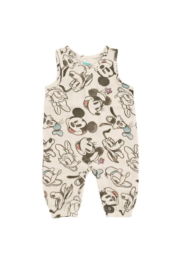 Mickey Mouse Goofy Donald Duck Minnie Mouse Newborn Baby Boys Romper Gray 6-9 Months