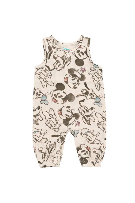 Mickey Mouse Goofy Donald Duck Minnie Mouse Newborn Baby Boys Romper Gray Newborn