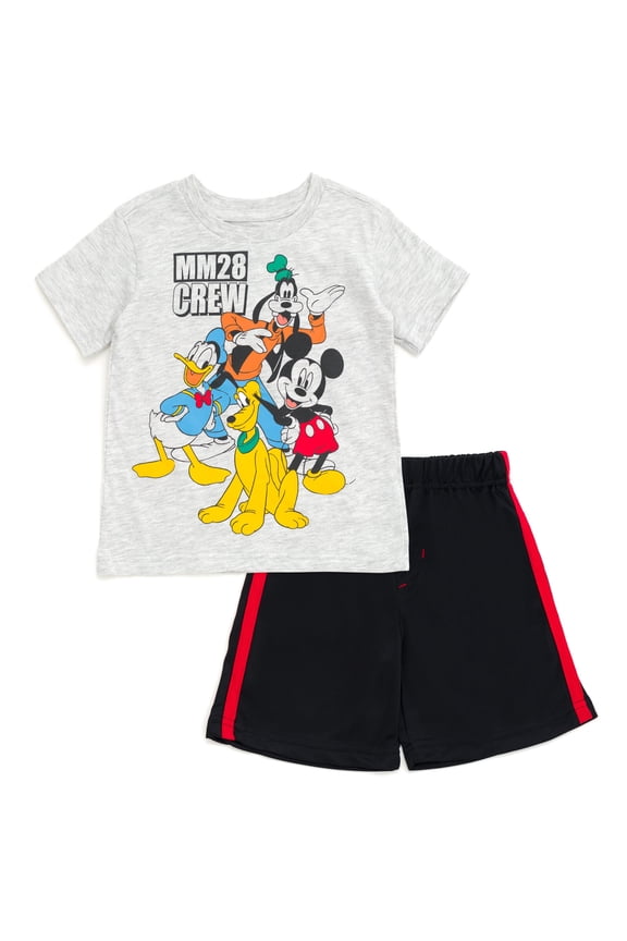Mickey Mouse Goofy Donald Duck T-Shirt and Mesh Shorts Outfit Set Toddler to Little Kid