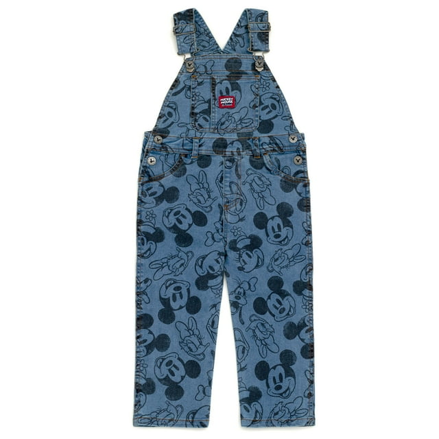 Disney Mickey Mouse Goofy Donald Duck Toddler Boys Bib Overalls Infant to Big Kid