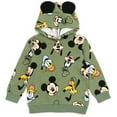 thumbnail image 1 of Disney Mickey Mouse Goofy Donald Duck Toddler Boys Fleece Hoodie / Green 5T, 1 of 5