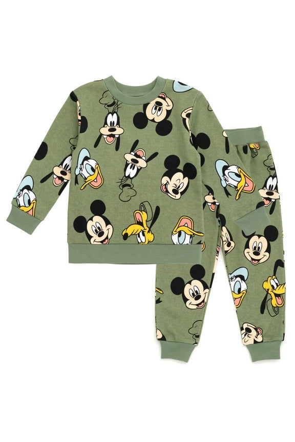 Mickey Mouse Goofy Donald Duck Toddler Boys Fleece Sweatshirt and Jogger Pants Set Infant to Big Kid
