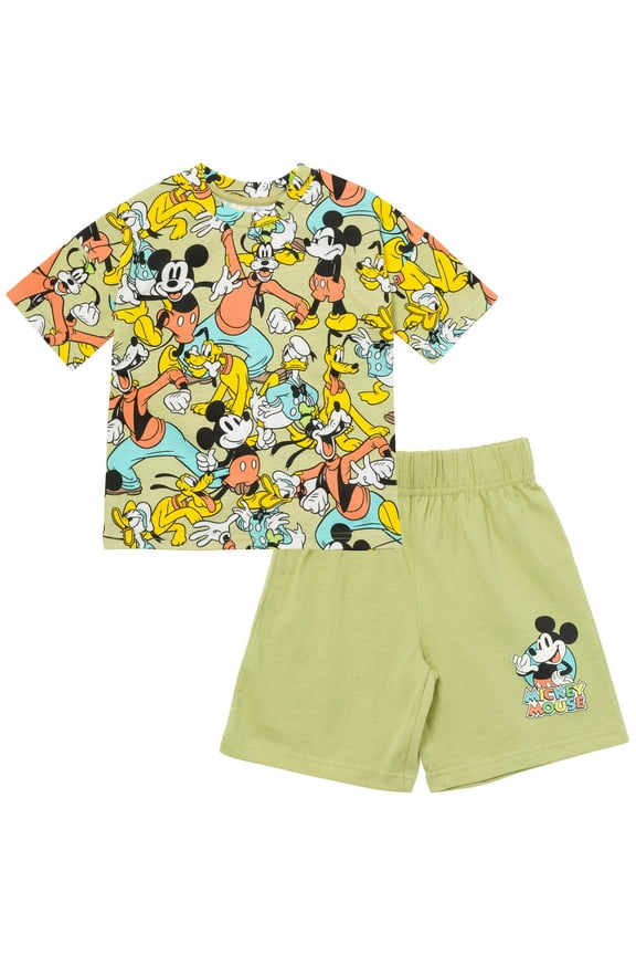 Mickey Mouse Goofy Donald Duck Toddler Boys T-Shirt and Shorts Outfit Set Infant to Big Kid