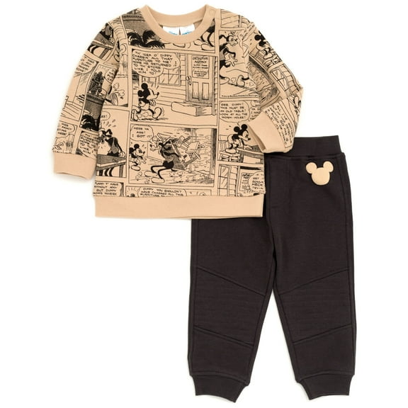 Disney Mickey Mouse Goofy Toddler Boys Fleece Sweatshirt and Pants Set Mickey Mouse Gray 3T