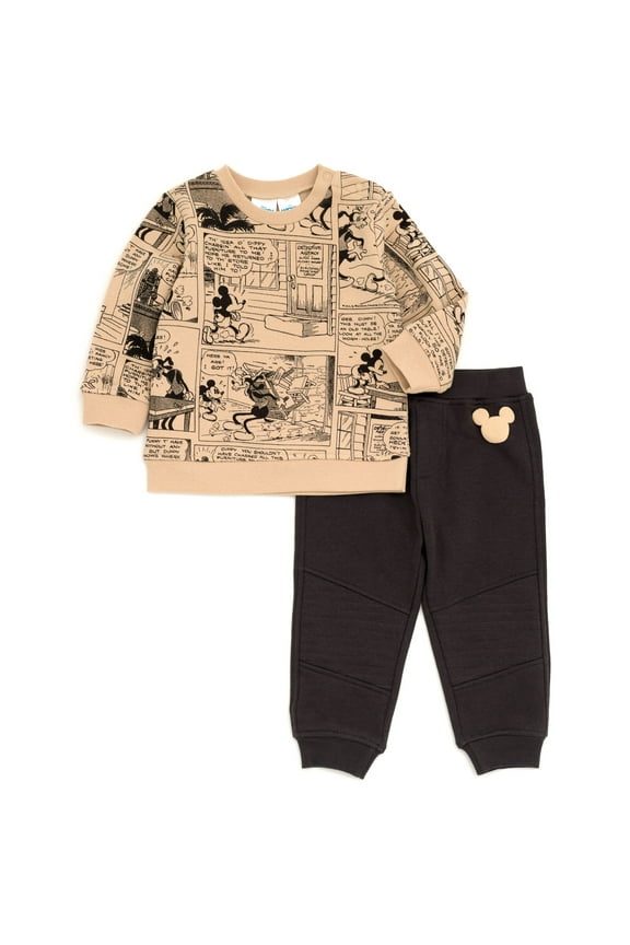 Mickey Mouse Goofy Toddler Boys Fleece Sweatshirt and Pants Set Mickey Mouse Gray 5T
