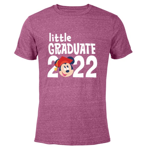 Disney Mickey Mouse Grad Little Graduate 2022 - Short Sleeve Blended T-Shirt for Adults - Customized-Purple