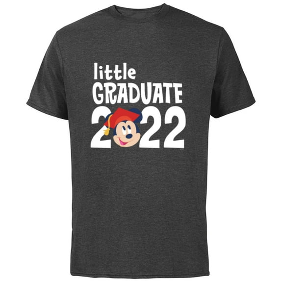 Disney Mickey Mouse Grad Little Graduate 2022 - Short Sleeve Cotton T-Shirt for Adults - Customized-Charcoal