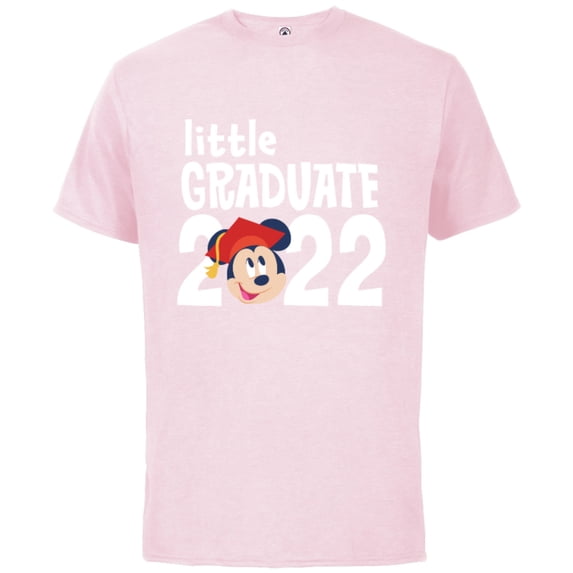 Disney Mickey Mouse Grad Little Graduate 2022 - Short Sleeve Cotton T-Shirt for Adults - Customized-Soft Pink