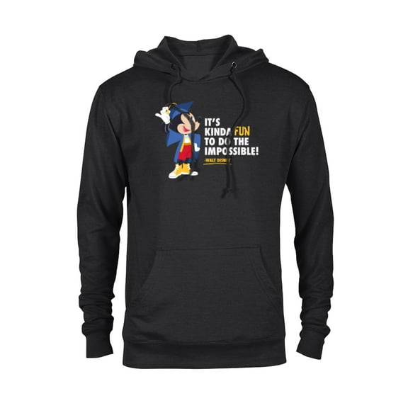 Disney Mickey Mouse Graduation New Grad Do the Impossible - Pullover Hoodie for Adults - Customized-Black