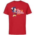 thumbnail image 1 of Disney Mickey Mouse Graduation New Grad Do the Impossible - Short Sleeve Cotton T-Shirt for Adults - Customized-Red, 1 of 5