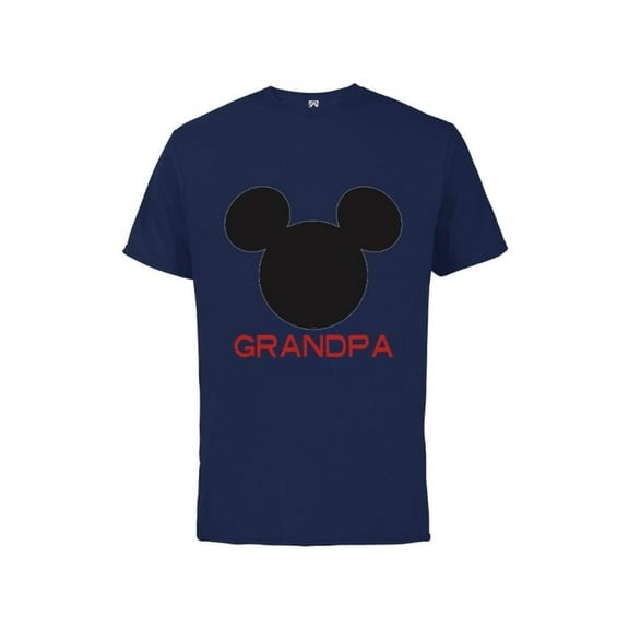 Disney Mickey Mouse Grandpa Family - Short Sleeve Cotton T-Shirt for Adults - Customized-Athletic Navy