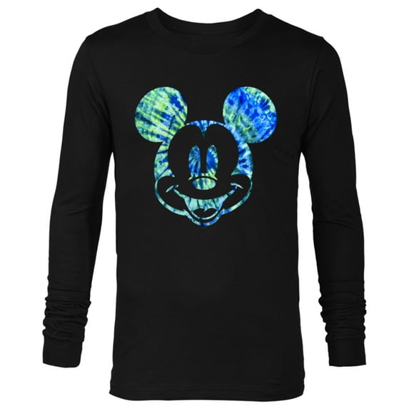Disney Mickey Mouse Green Tie Dye - Long Sleeve T-Shirt for Men - Customized-Black