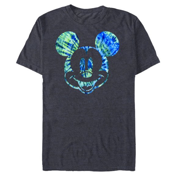 Disney Mickey Mouse Green Tie Dye - Short Sleeve Blended T-Shirt for Adults - Customized-Navy Heather