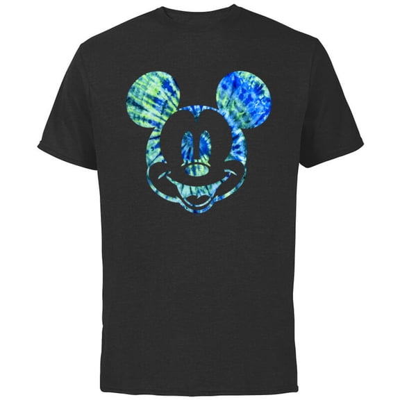 Disney Mickey Mouse Green Tie Dye - Short Sleeve Cotton T-Shirt for Adults - Customized-Black