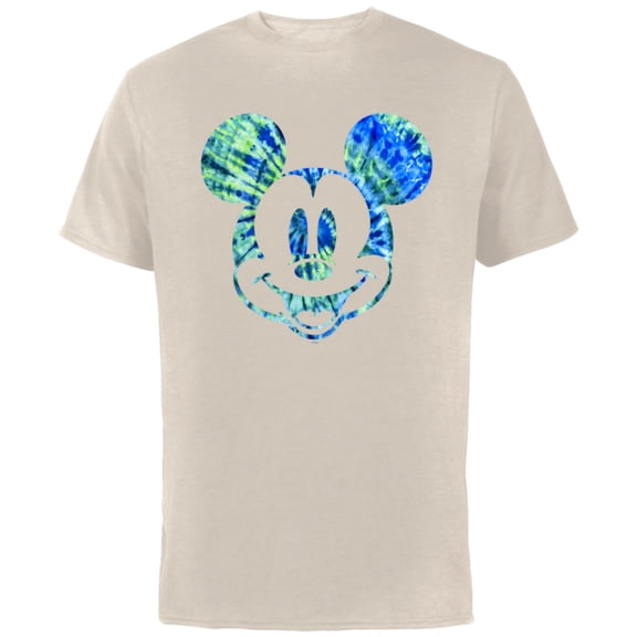 Disney Mickey Mouse Green Tie Dye - Short Sleeve Cotton T-Shirt for Adults - Customized-Natural