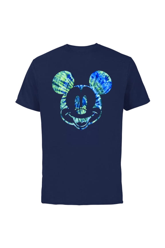 Mickey Mouse Green Tie Dye - Short Sleeve Cotton T-Shirt for Adults - Customized-Navy
