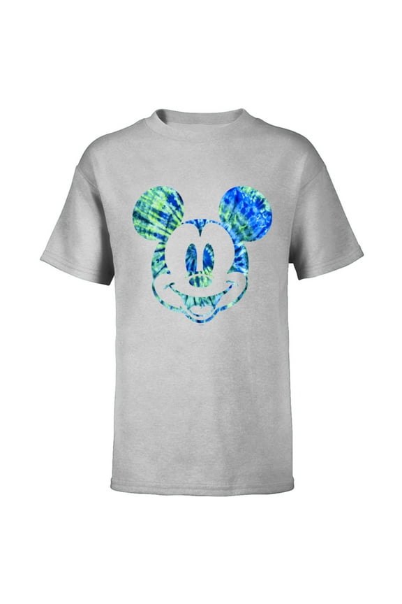Mickey Mouse Green Tie Dye - Short Sleeve T-Shirt for Kids - Customized-Athletic Heather