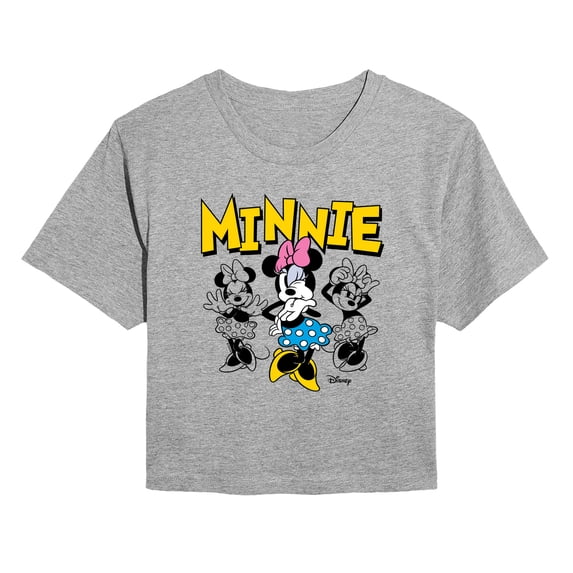 Disney - Mickey Mouse Group - Juniors Cropped Short Sleeve Graphic T-Shirt