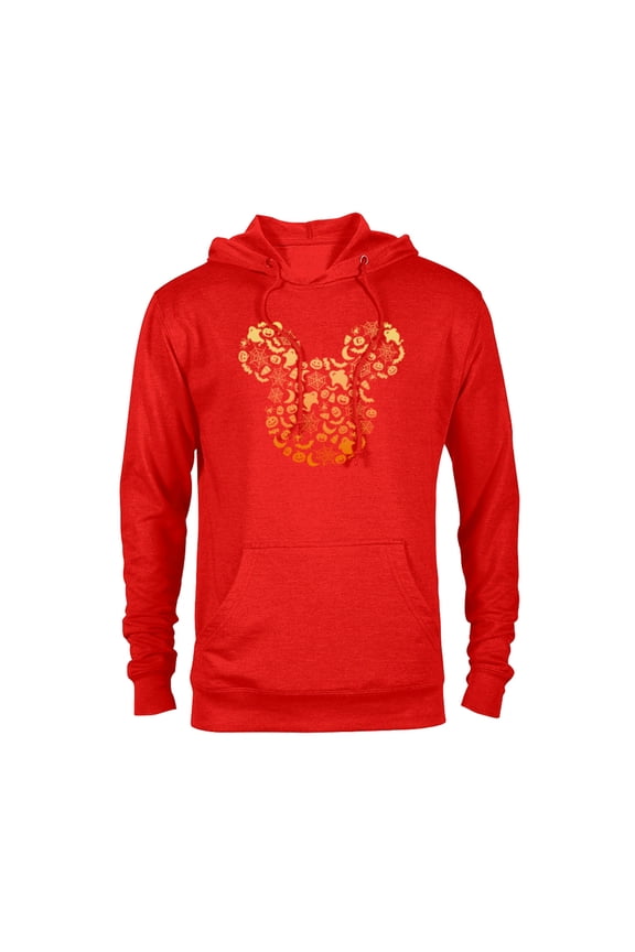 Mickey Mouse Halloween Ghosts & Pumpkins Gradient - Pullover Hoodie for Adults - Customized-Red