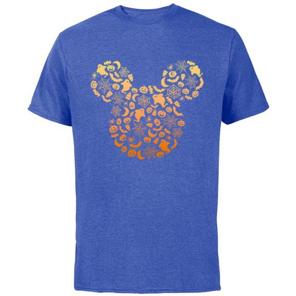 Disney Mickey Mouse Halloween Ghosts & Pumpkins Gradient - Short Sleeve Cotton T-Shirt for Adults - Customized-Royal Heather