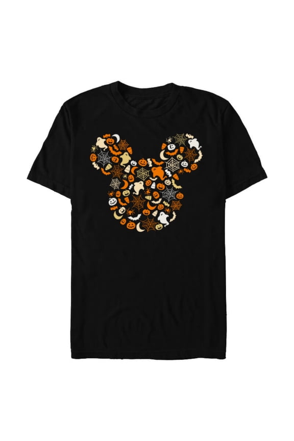 Mickey Mouse Halloween Ghosts Pumpkins Spiders - Short Sleeve Blended T-Shirt for Adults - Customized-Black