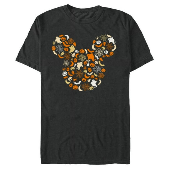 Disney Mickey Mouse Halloween Ghosts Pumpkins Spiders - Short Sleeve Blended T-Shirt for Adults - Customized-Dark Heather