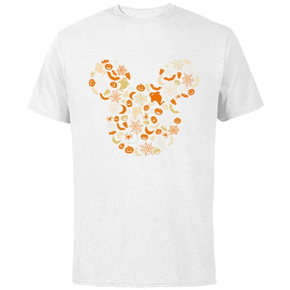 Disney Mickey Mouse Halloween Ghosts Pumpkins Spiders - Short Sleeve Cotton T-Shirt for Adults - Customized-White