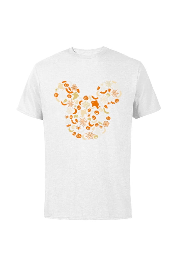 Mickey Mouse Halloween Ghosts Pumpkins Spiders - Short Sleeve Cotton T-Shirt for Adults - Customized-White
