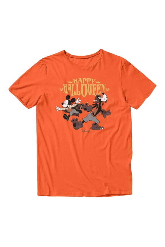 Mickey Mouse Halloween Goofy Werewolf Men's T Shirt (Orange, S-XXXL)