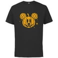 thumbnail image 1 of Disney Mickey Mouse Halloween Jack-o’-Lantern Distressed - Short Sleeve Cotton T-Shirt for Adults - Customized-Black, 1 of 5