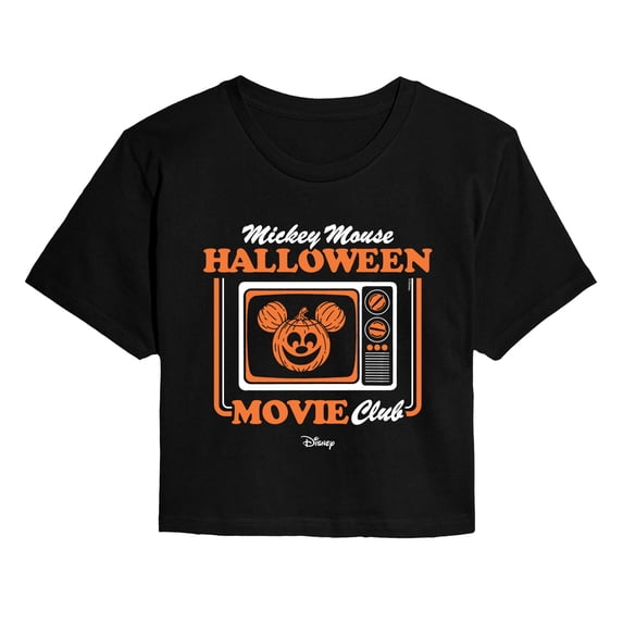 Disney - Mickey Mouse Halloween Movie Club - Juniors Cropped Graphic T-Shirt