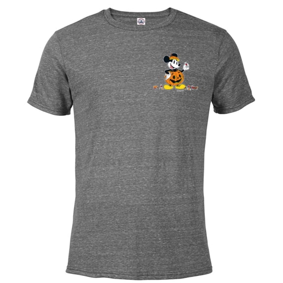 Disney Mickey Mouse Halloween Pumpkin Costume with Candy - Short Sleeve Blended T-Shirt for Adults - Customized-Graphite Snow Heather