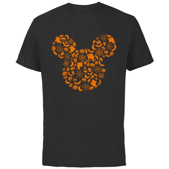 Disney Mickey Mouse Halloween Silhouette - Short Sleeve Cotton T-Shirt for Adults - Customized-Black