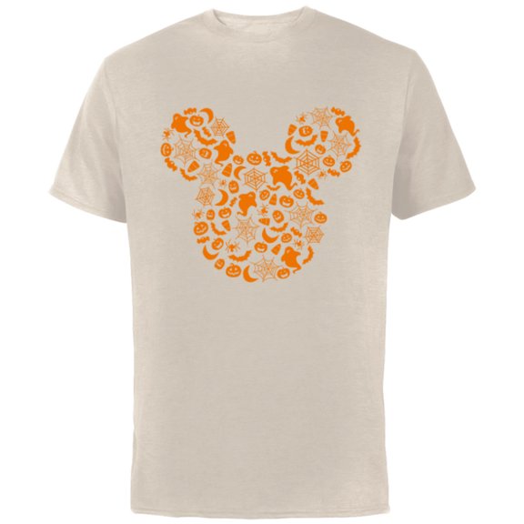 Disney Mickey Mouse Halloween Silhouette - Short Sleeve Cotton T-Shirt for Adults - Customized-Putty