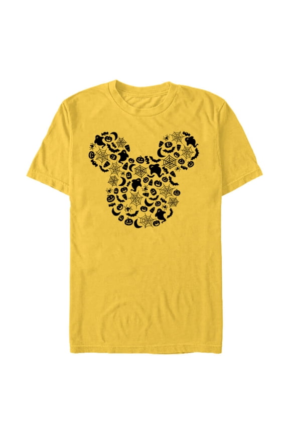 Mickey Mouse Halloween Spooky Fun - Short Sleeve Blended T-Shirt for Adults - Customized-Yellow