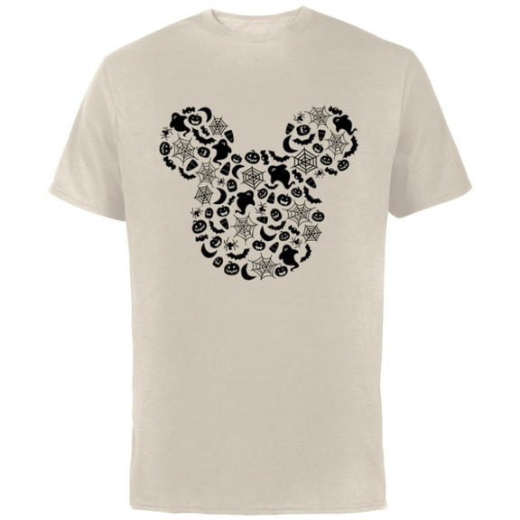 Disney Mickey Mouse Halloween Spooky Fun - Short Sleeve Cotton T-Shirt for Adults - Customized-Natural