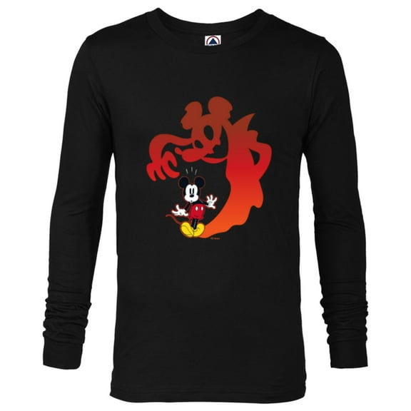 Disney Mickey Mouse Halloween Spooky Scary Shadows Vampire - Long Sleeve T-Shirt for Men - Customized-Black
