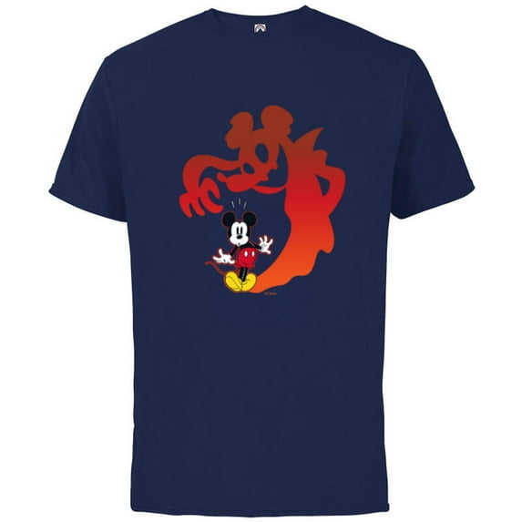 Disney Mickey Mouse Halloween Spooky Scary Shadows Vampire - Short Sleeve Cotton T-Shirt for Adults - Customized-Athletic Navy