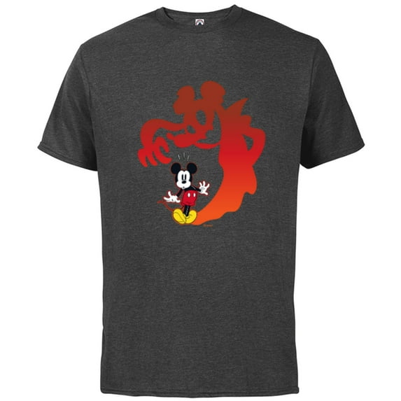 Disney Mickey Mouse Halloween Spooky Scary Shadows Vampire - Short Sleeve Cotton T-Shirt for Adults - Customized-Charcoal Heather