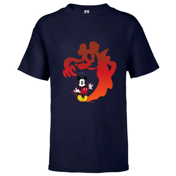 Disney Mickey Mouse Halloween Spooky Scary Shadows Vampire - Short Sleeve T-Shirt for Kids - Customized-Athletic Navy