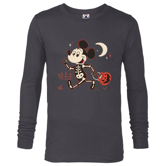 Disney Mickey Mouse Halloween Trick-or-Treating Fun - Long Sleeve T-Shirt for Men - Customized-Charcoal Heather