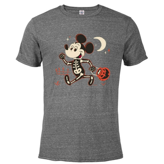 Disney Mickey Mouse Halloween Trick-or-Treating Fun - Short Sleeve Blended T-Shirt for Adults - Customized-Graphite Snow Heather