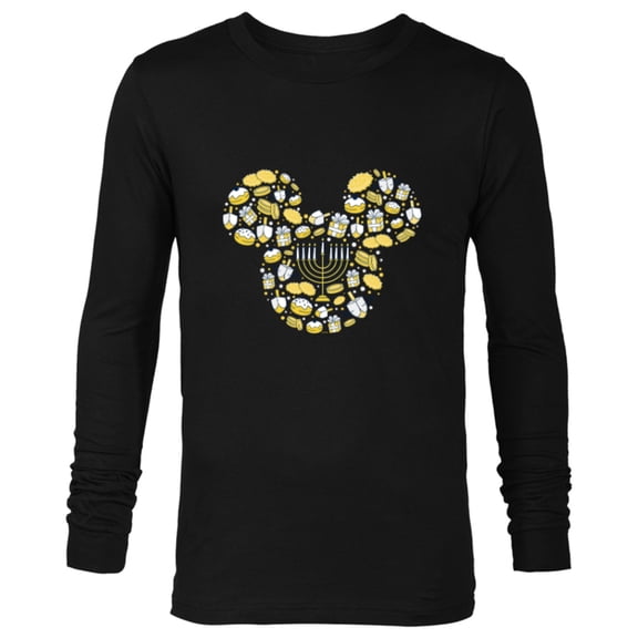 Disney Mickey Mouse Hanukkah Holiday - Long Sleeve T-Shirt for Men - Customized-Black