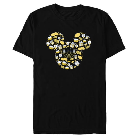 Disney Mickey Mouse Hanukkah Holiday - Short Sleeve Blended T-Shirt for Adults - Customized-Black