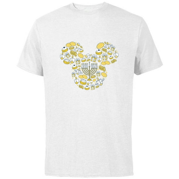 Disney Mickey Mouse Hanukkah Holiday - Short Sleeve Cotton T-Shirt for Adults - Customized-White