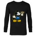 thumbnail image 1 of Disney Mickey Mouse Hanukkah Menorah Happy Holidays - Long Sleeve T-Shirt for Men - Customized-Black, 1 of 5