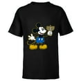 thumbnail image 1 of Disney Mickey Mouse Hanukkah Menorah Happy Holidays - Short Sleeve T-Shirt for Kids - Customized-Black, 1 of 5